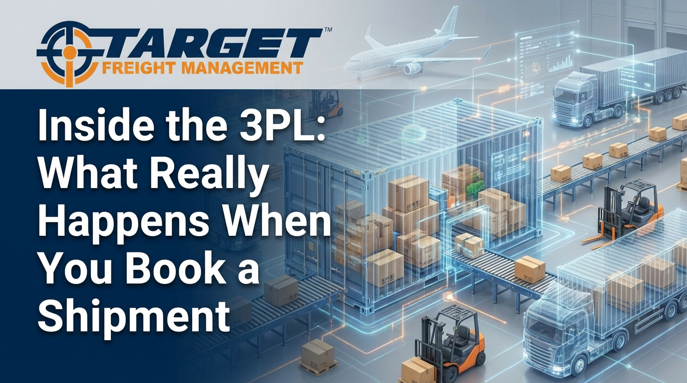 Target Freight Management 3PL shipping process showing booking, carrier selection, tracking, and delivery workflow